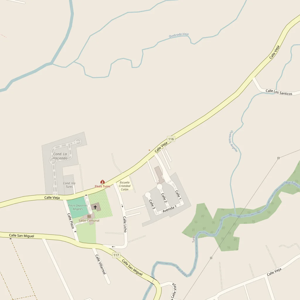 Mapa de Los Ángeles, Santo Domingo, con El Descanso marcado. Abrir en Google Maps.
